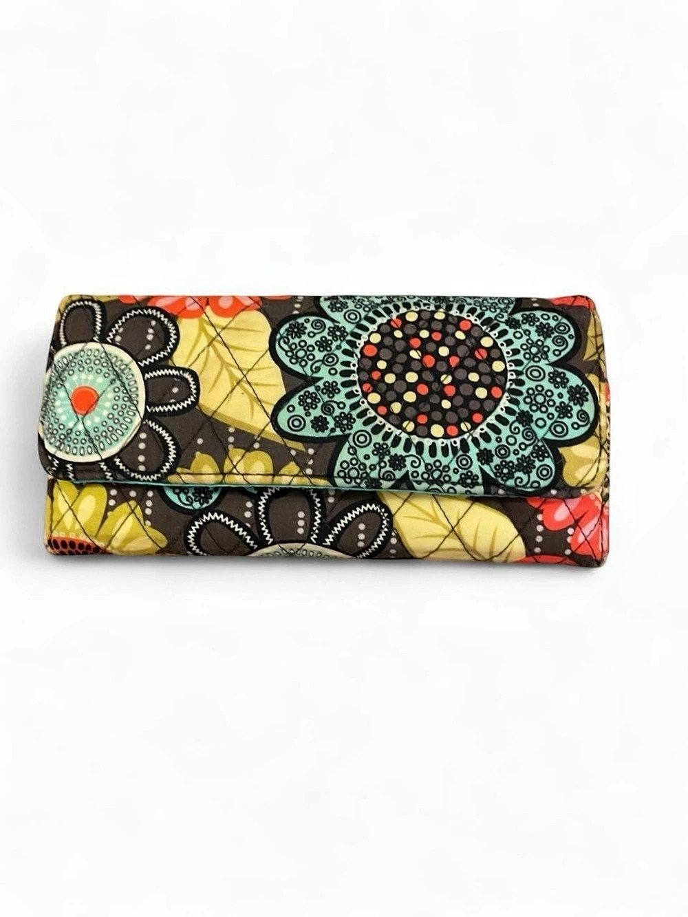 Vera Bradley Quilted Tri-Fold Wallet Multicolor Floral